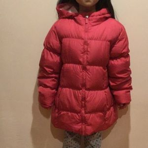 Land ends girls pink puffer jacket